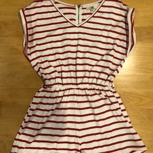 red and white striped romper